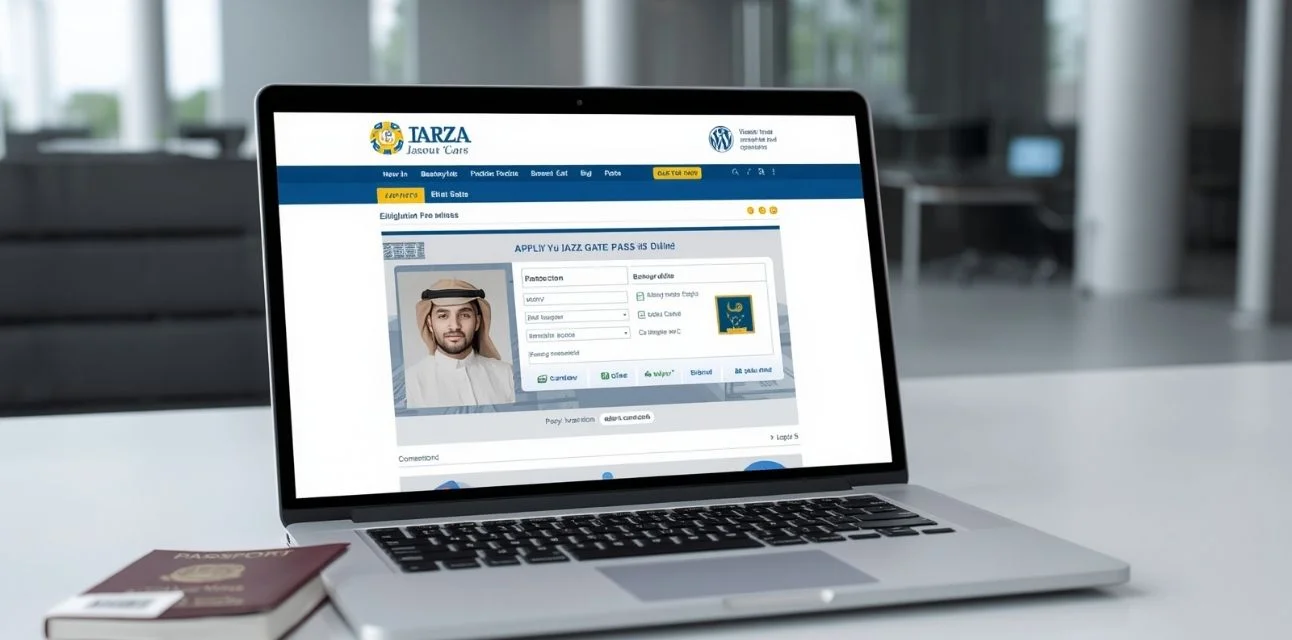 Visitor applying for JAFZA gate pass online through Tasreeh portal with Emirates ID and passport documents