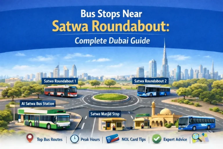 Bus stops near Satwa Roundabout Dubai including Satwa Roundabout 1, 2 and Al Satwa Bus Station