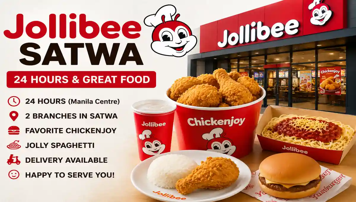 Jollibee Satwa Dubai restaurant with Chickenjoy, Jolly Spaghetti and burgers